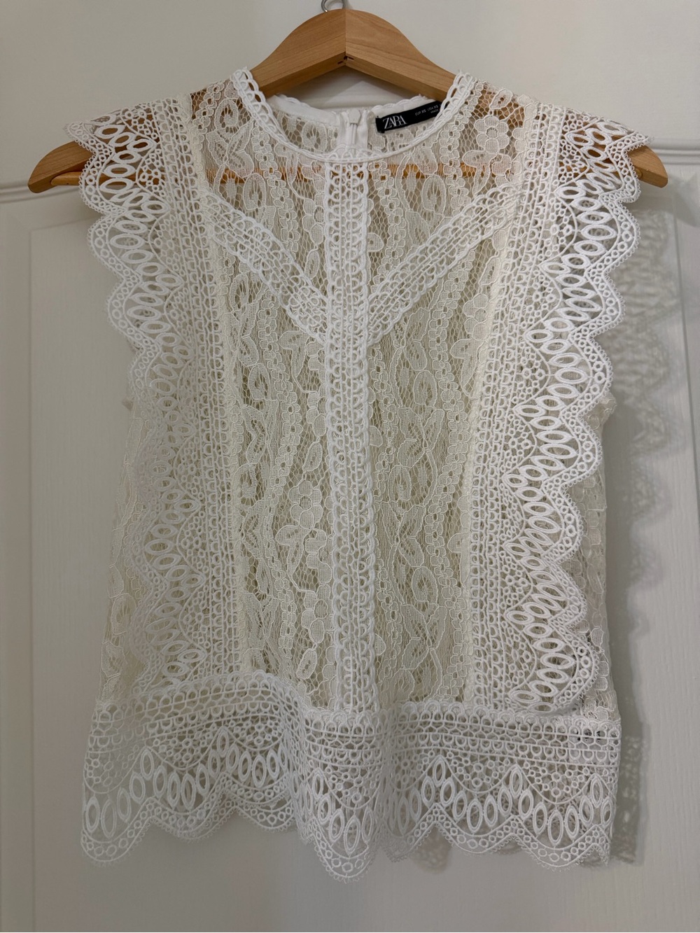 ZARA Cream Crochet Lace Top XS